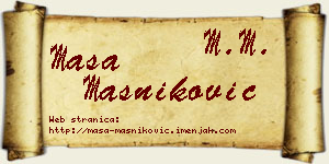 Maša Masniković vizit kartica